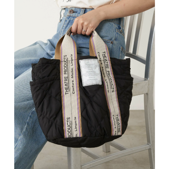【THEATRE PRODUCTS 限定聯名 】緹花織帶絎縫水桶托特包