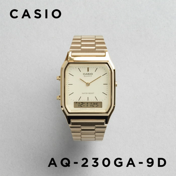 【 CASIO AQ-230GA-9DMQ 】金色雙顯款