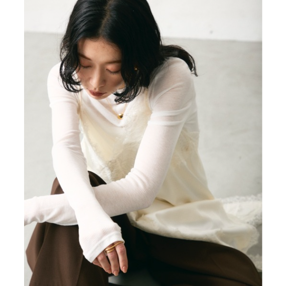 【 Lutim by u 】透膚羅紋圓領上衣