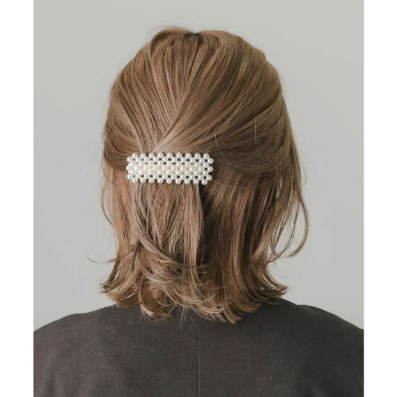 【日本DISCOAT】寬版珍珠髮夾