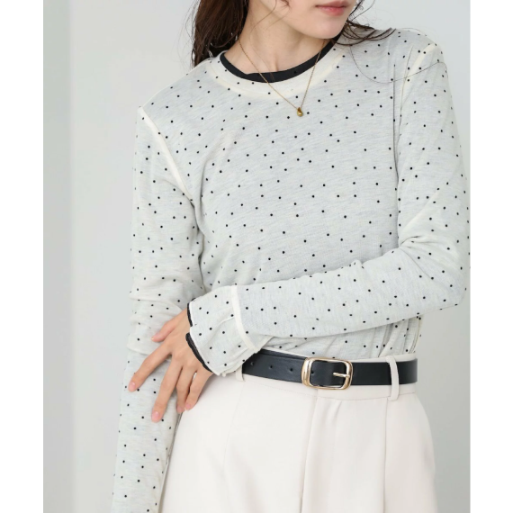 Bab透膚水點點荷葉邊上衣