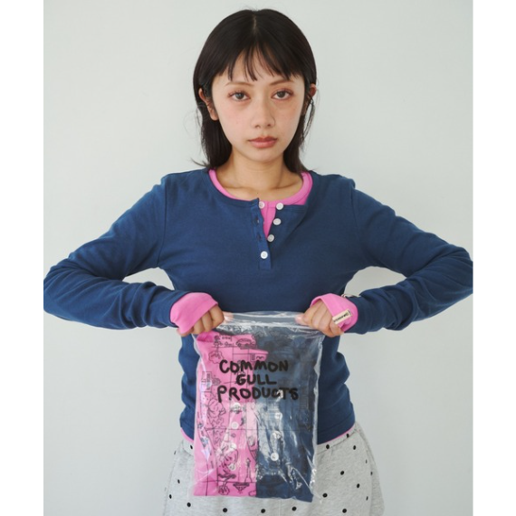 【Mai-Shin】亨利領口袋長袖 TEE