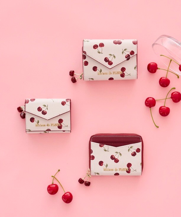 【 Maison de FLEUR 】Cerise Claire 櫻桃迷你短夾 🍒