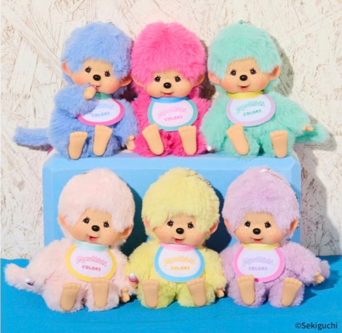 【 Monchhichi 夢奇奇 】 COLORS 繽紛顏色系列娃娃吊飾