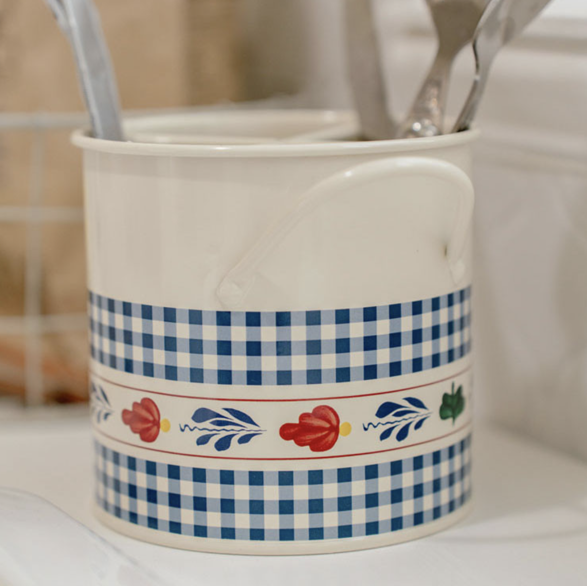 （預購）韓國選物｜鐵製復古花紋餐具瀝水筒