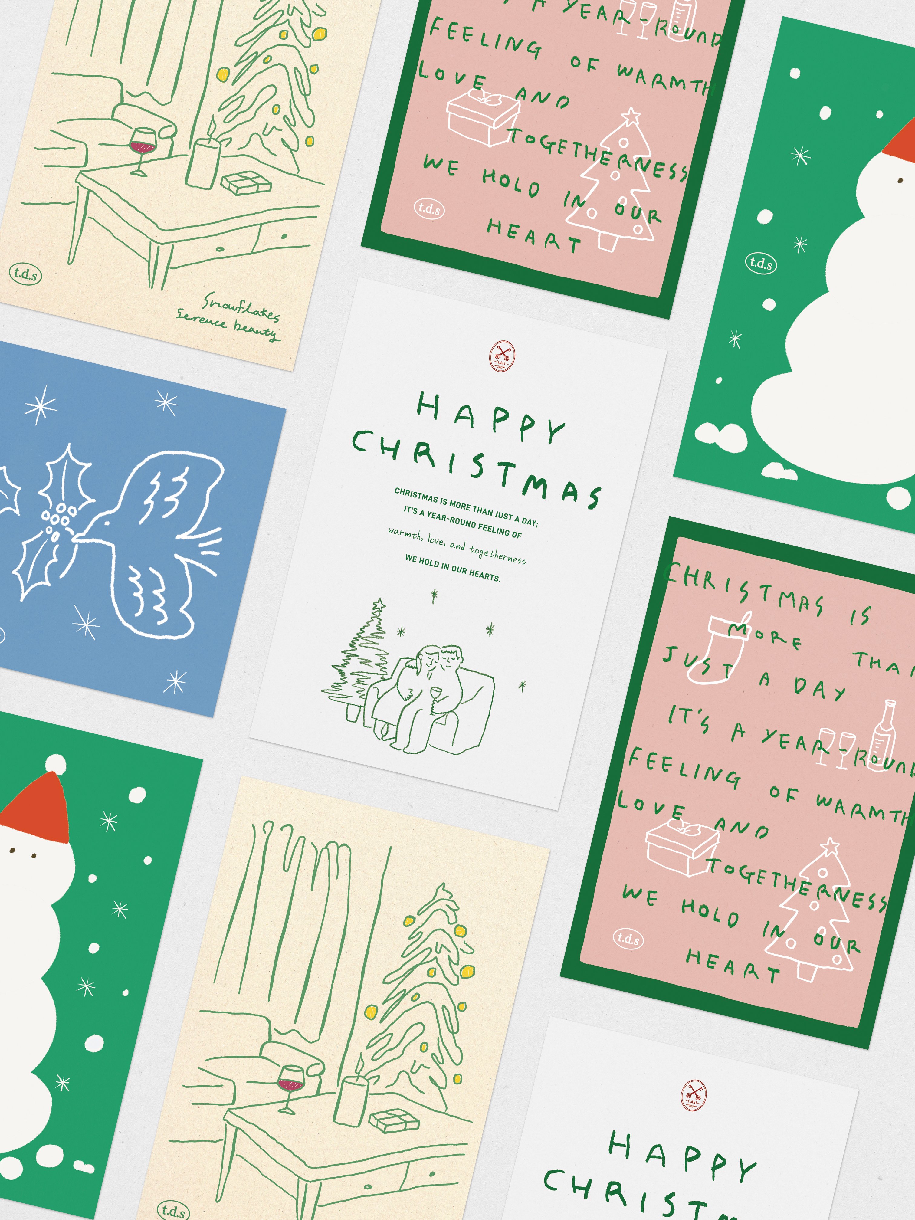 （現貨）韓國 t.d.s ｜Happy Christmas 聖誕明信片