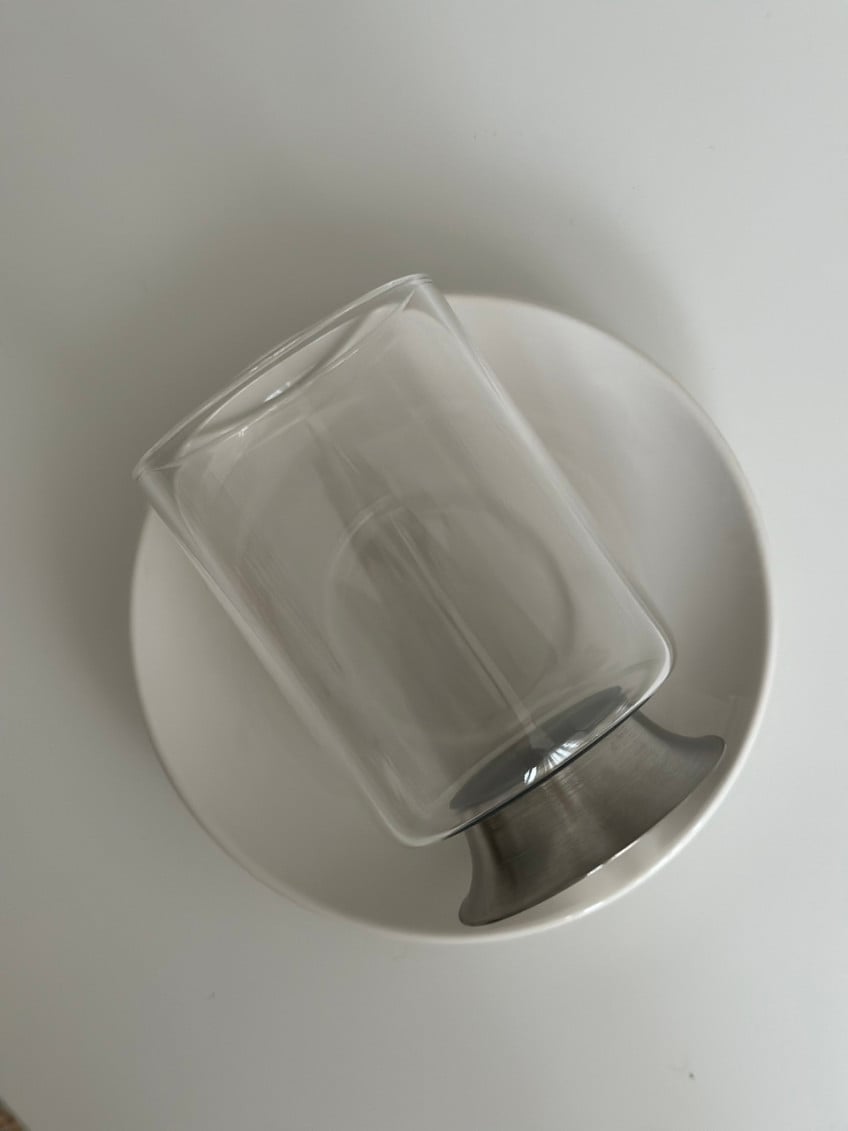 (預購)silver salt 不鏽鋼底座玻璃杯 350ml (客訂) (預購)silver salt 不鏽鋼底座玻璃杯 350ml (客訂)