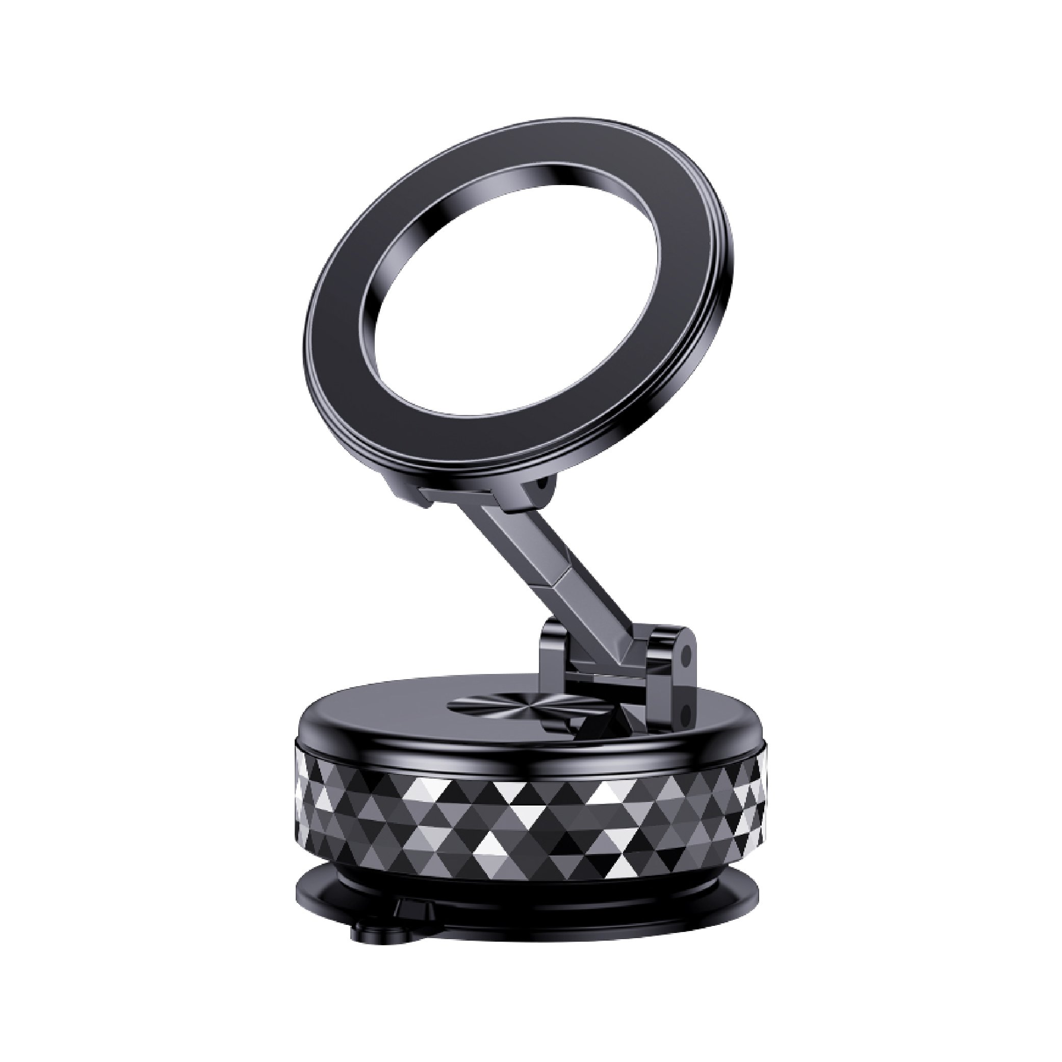 磁吸手機架 真空機械磁吸架 菱格紋 2025新款 全合金 手動免充電 吸盤 磁吸 H712BK