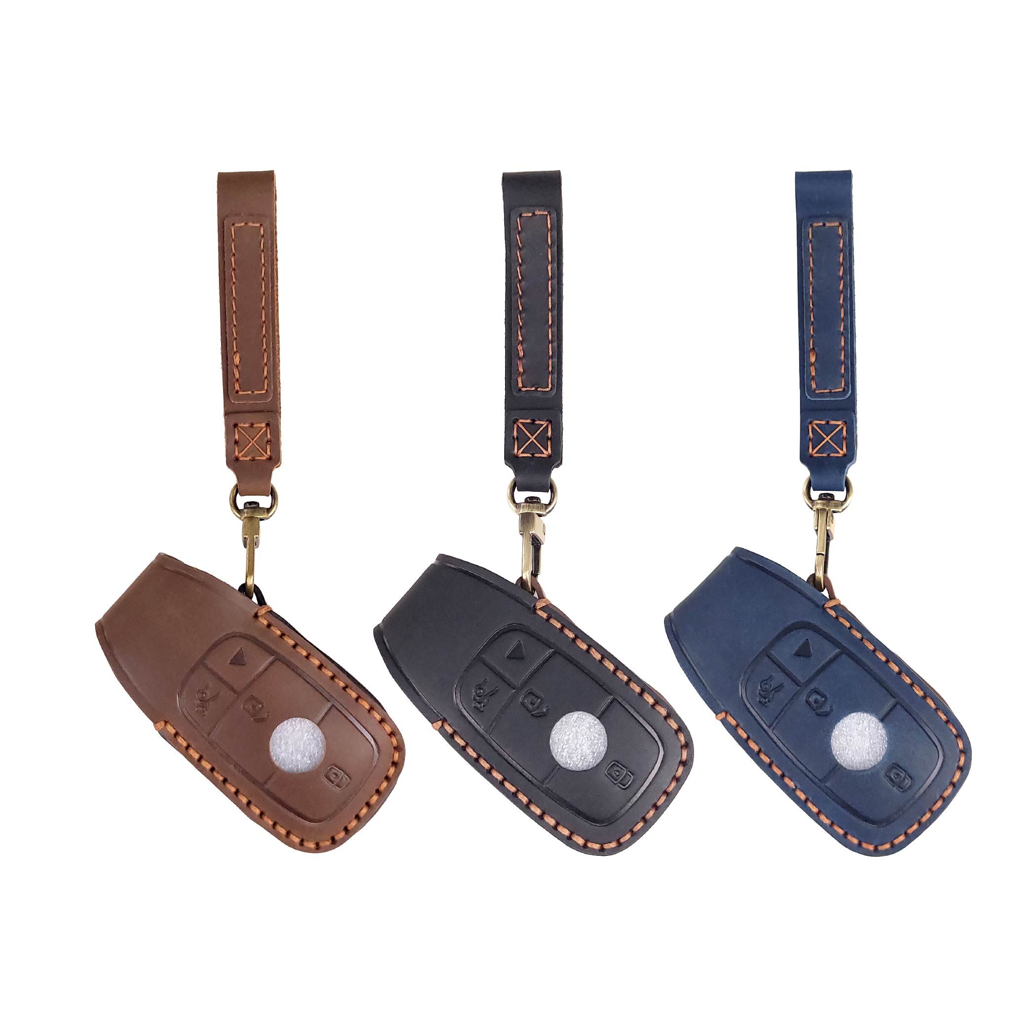 HEMIGA benz 鑰匙包w205 glc w213 c300 e200 w206 鑰匙套 真皮 汽車鑰匙套 皮套