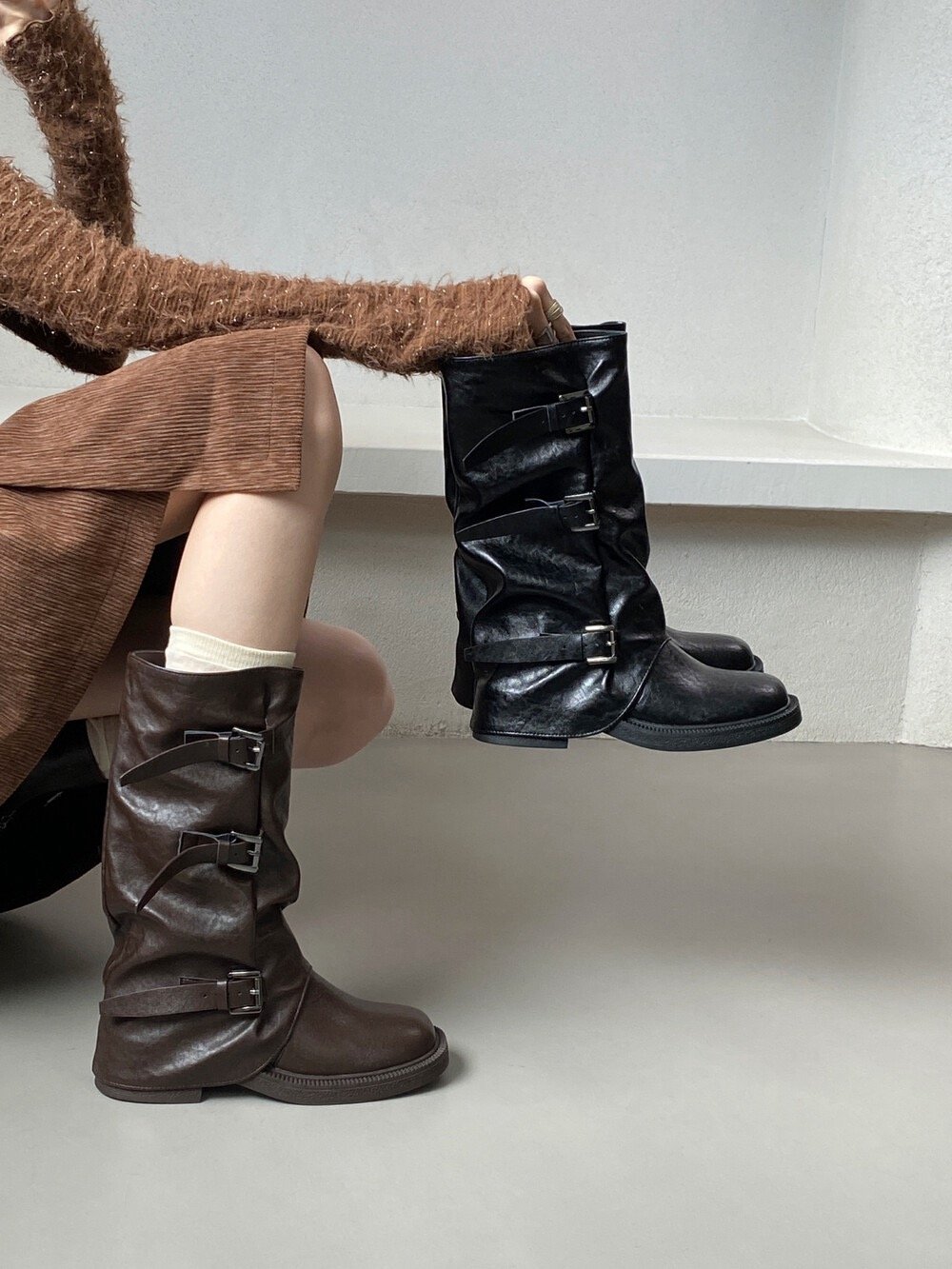 Gz74 高級顯瘦直筒靴（2colors）