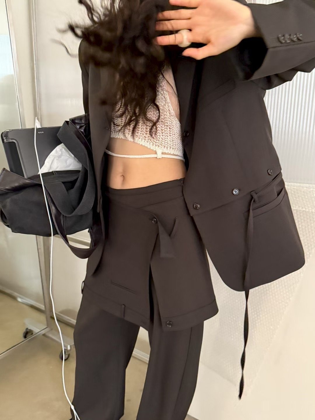 m02 片裙設計高級西裝褲S/M（4colors）