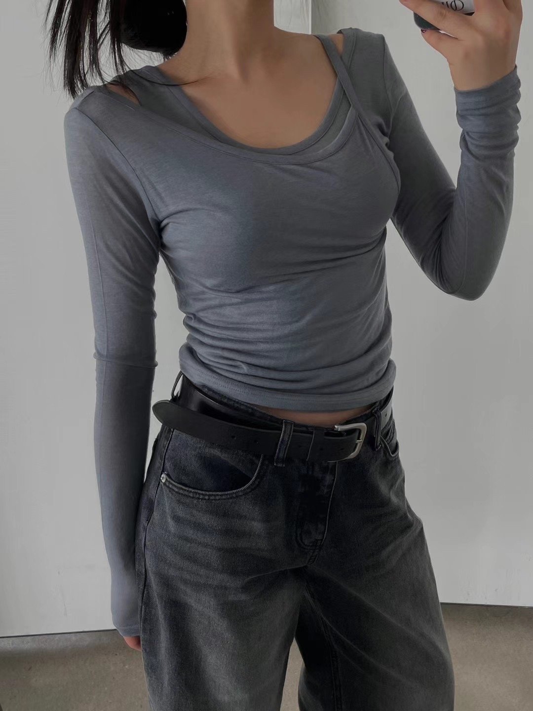 Aug14 兩件式設計薄長袖