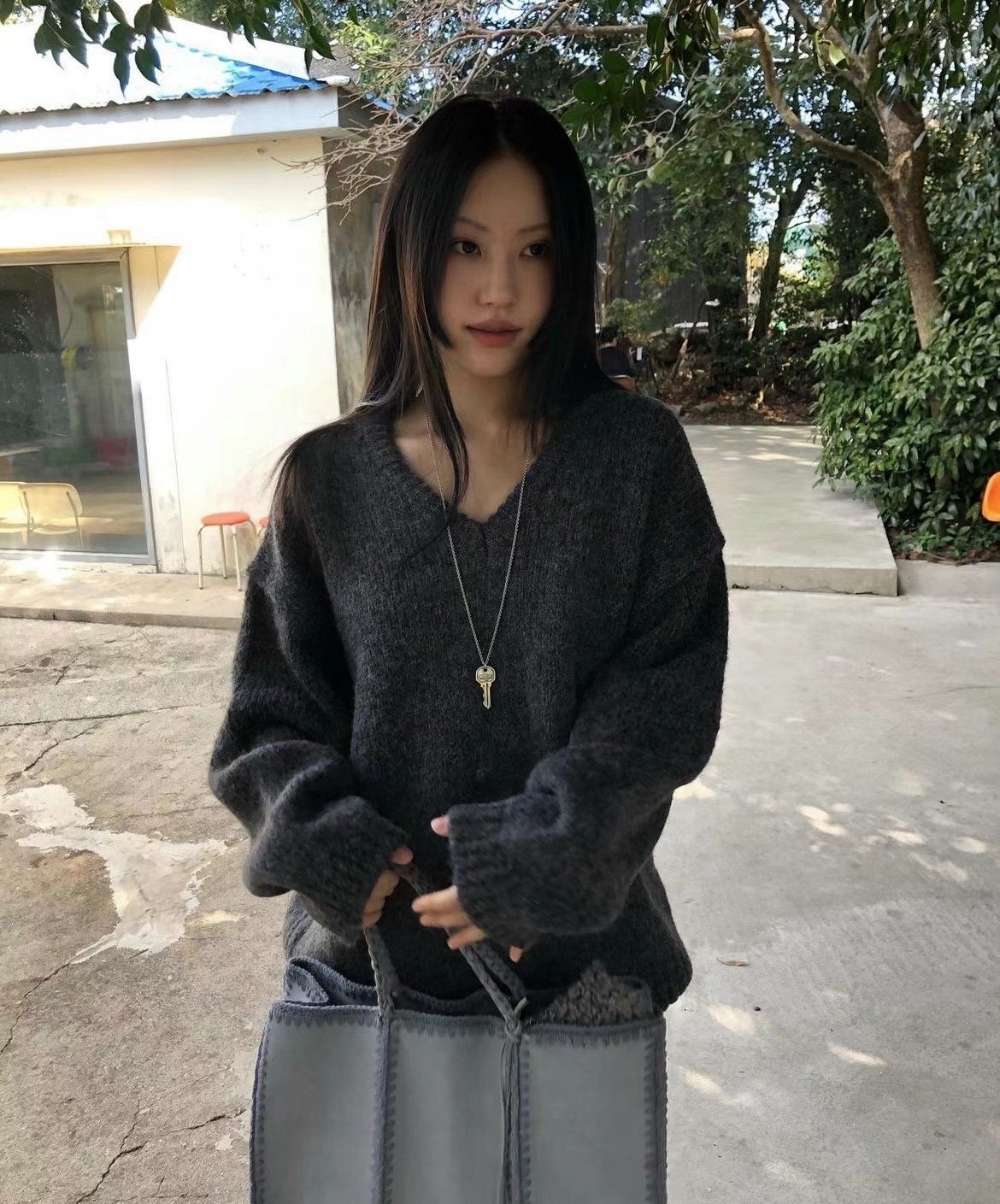 N20柔軟寬鬆V領毛衣（4 colors）