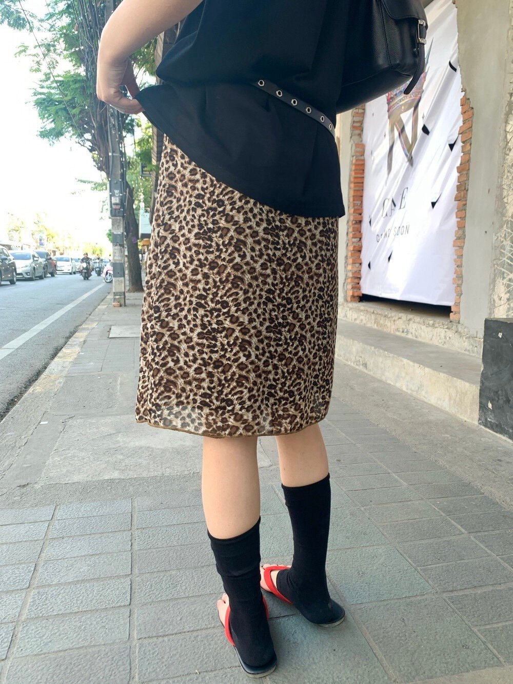 Gz69 簡約輕薄豹紋半裙