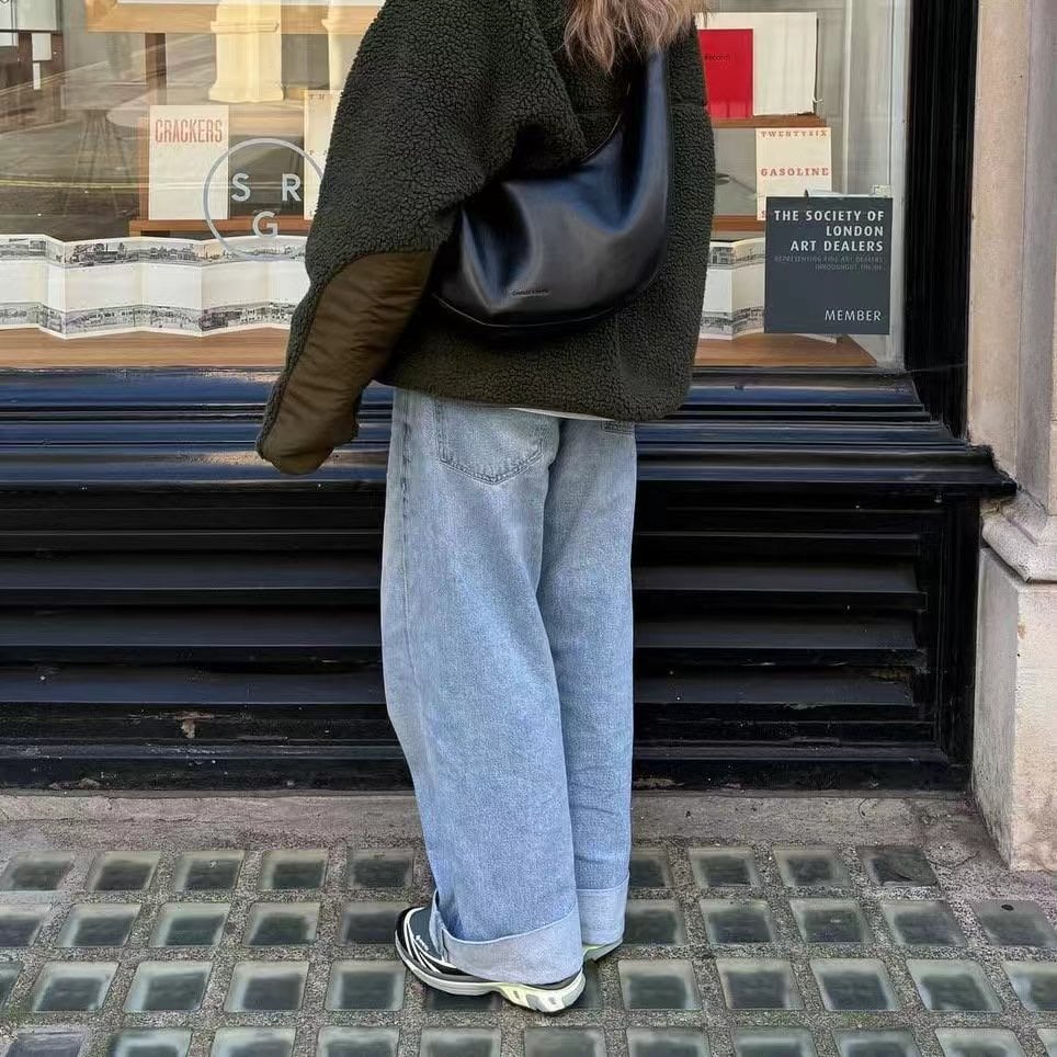 f11 大反摺直筒牛仔褲S/M（2colors）