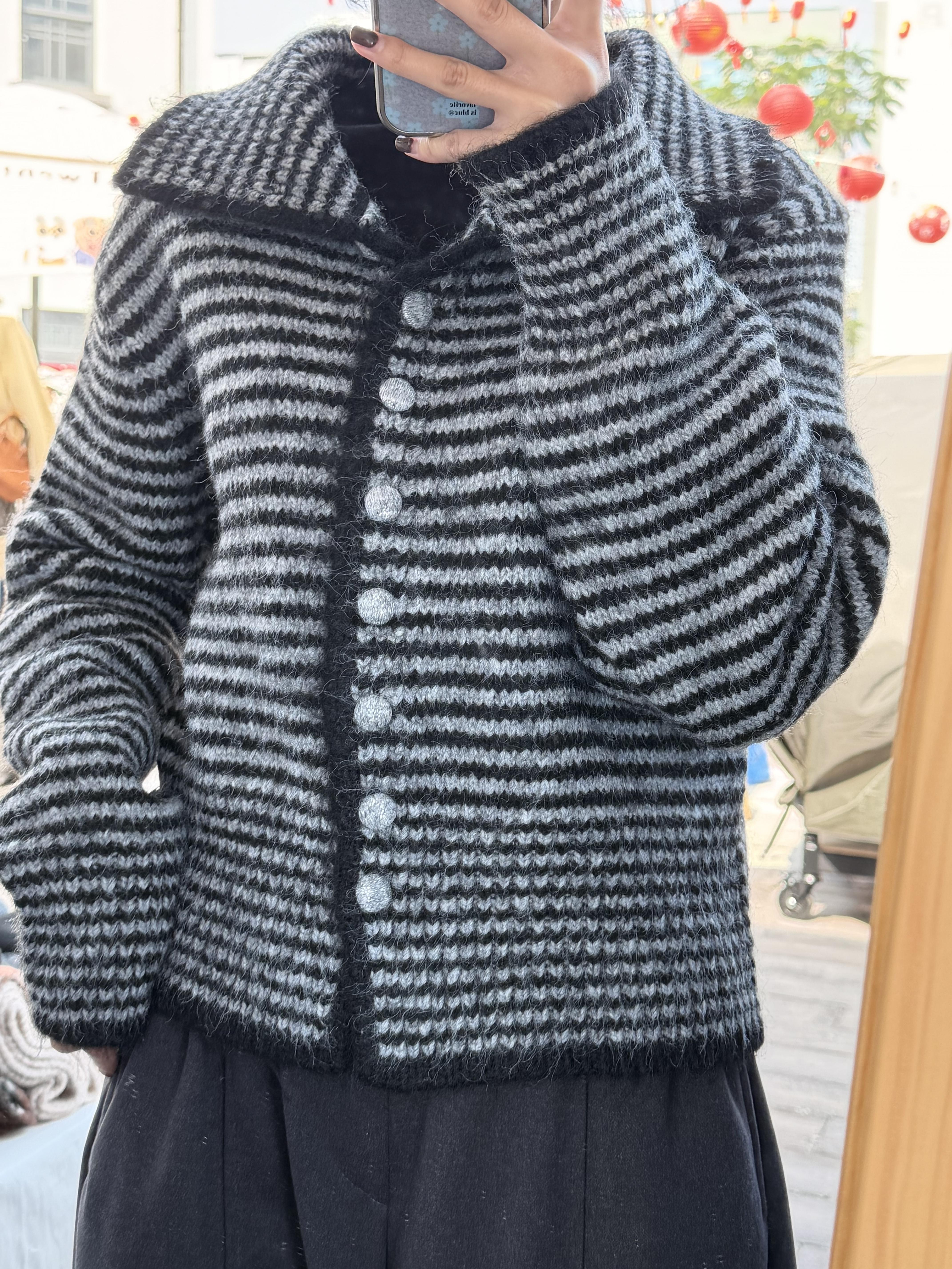 Gz65條紋立領毛衣