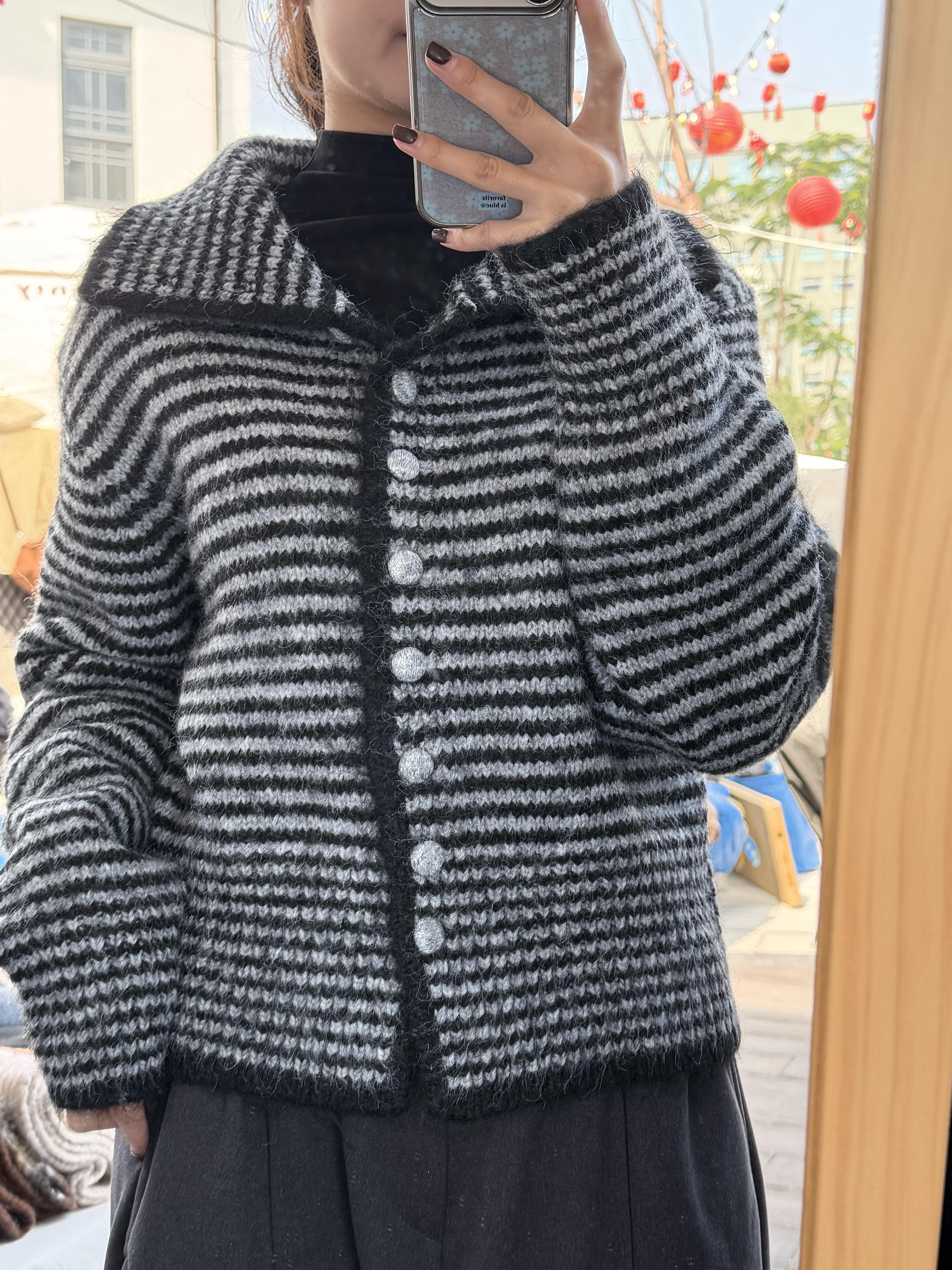 Gz65條紋立領毛衣