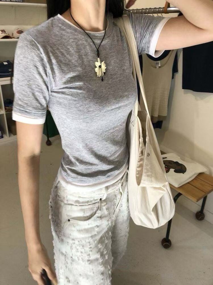 s8 設計款雙層拼接上衣（2colors）