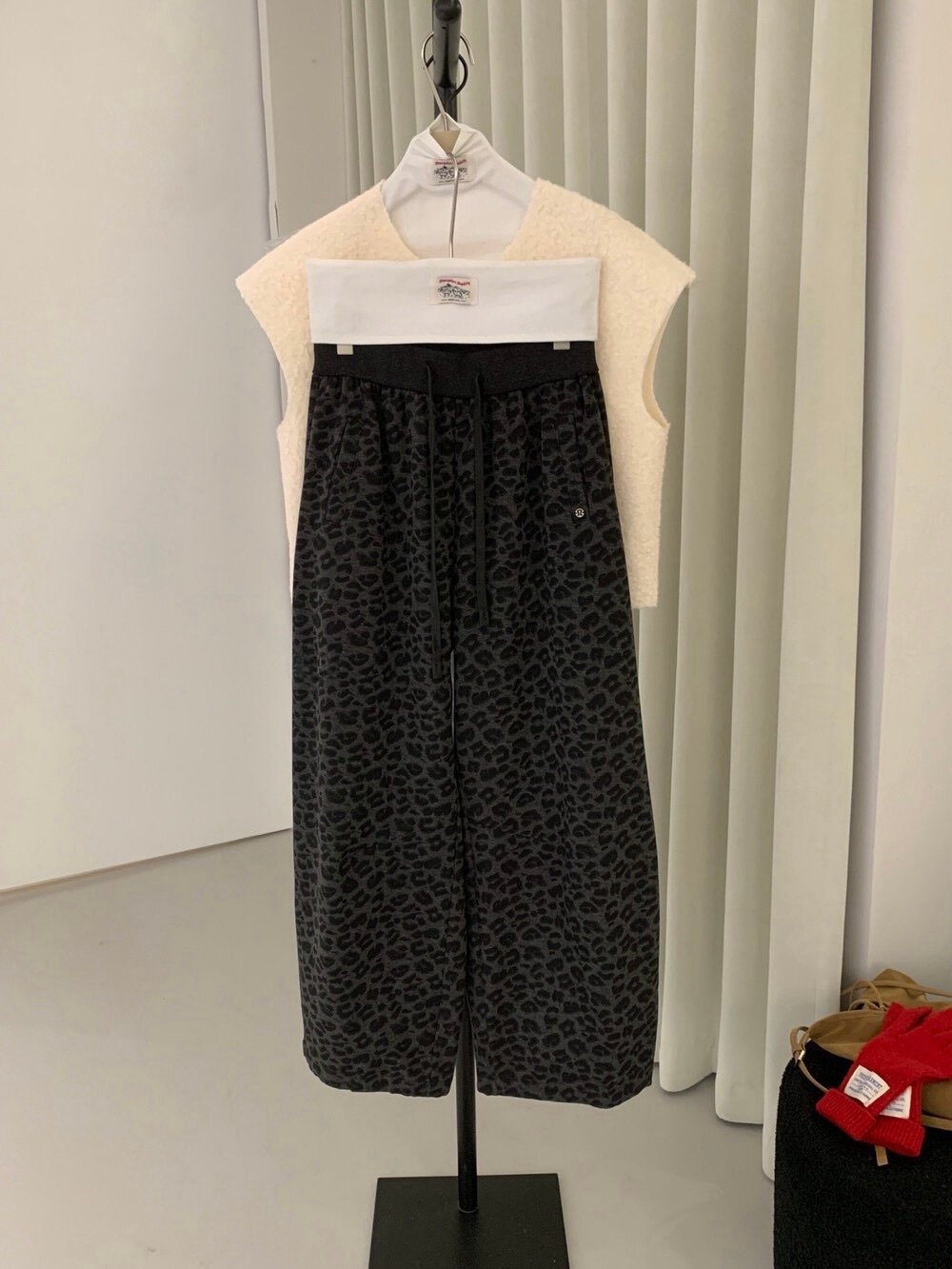 Gz53日常豹紋抽繩長褲