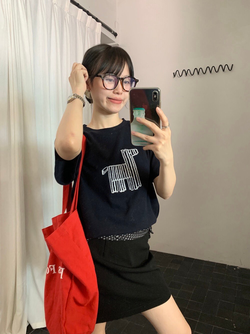 Gz68 刺繡小馬百搭上衣（3colors）