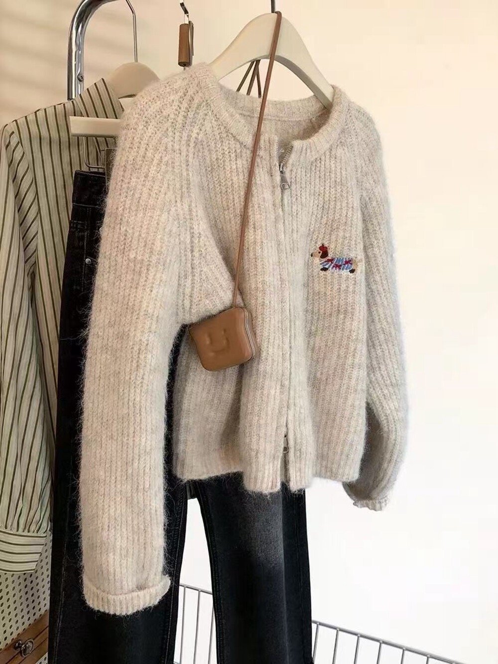 Gz51縫線狗狗拉鍊外套（2colors）