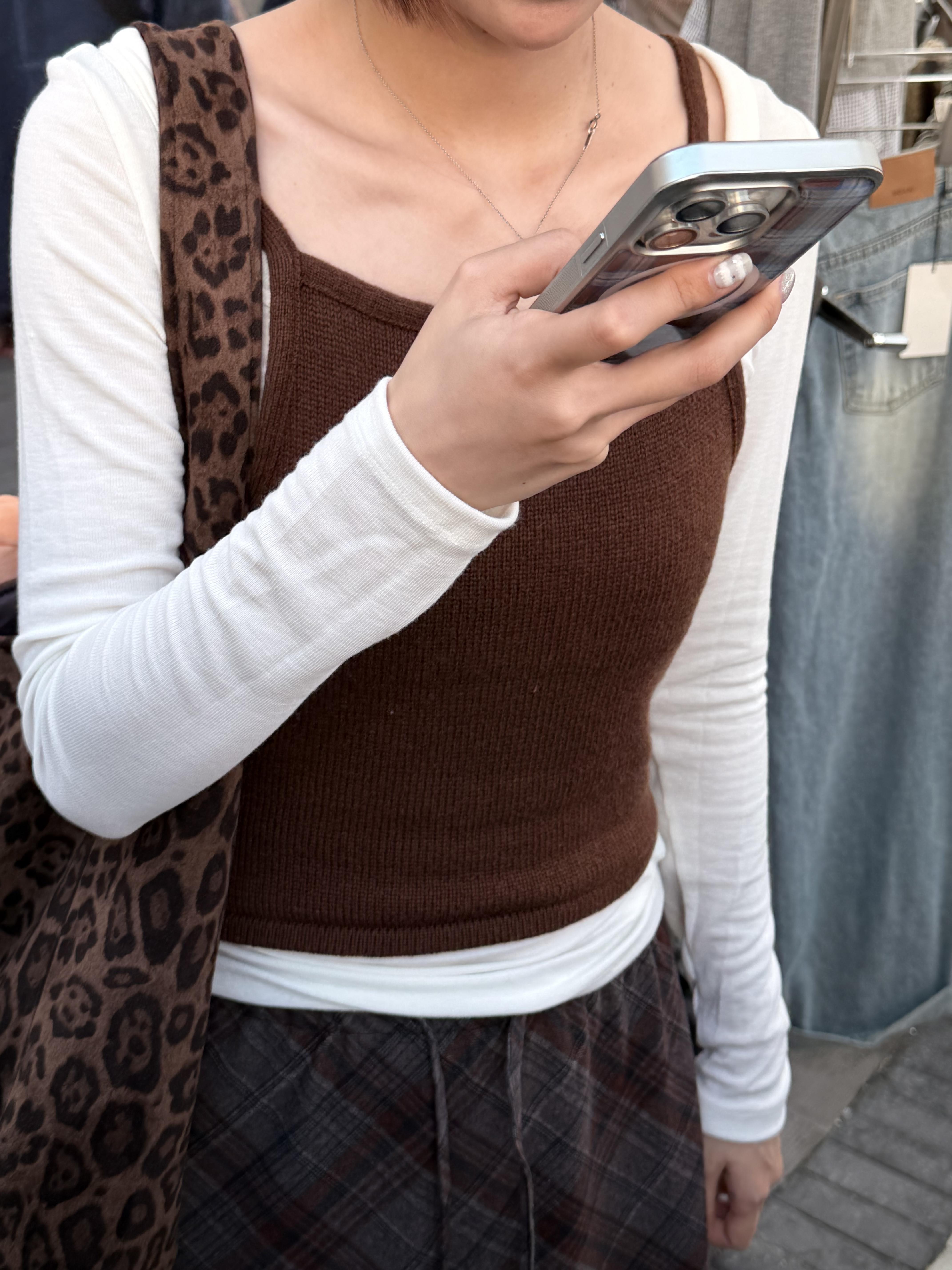 Gz83 兩穿綁帶針織背心（3colors）