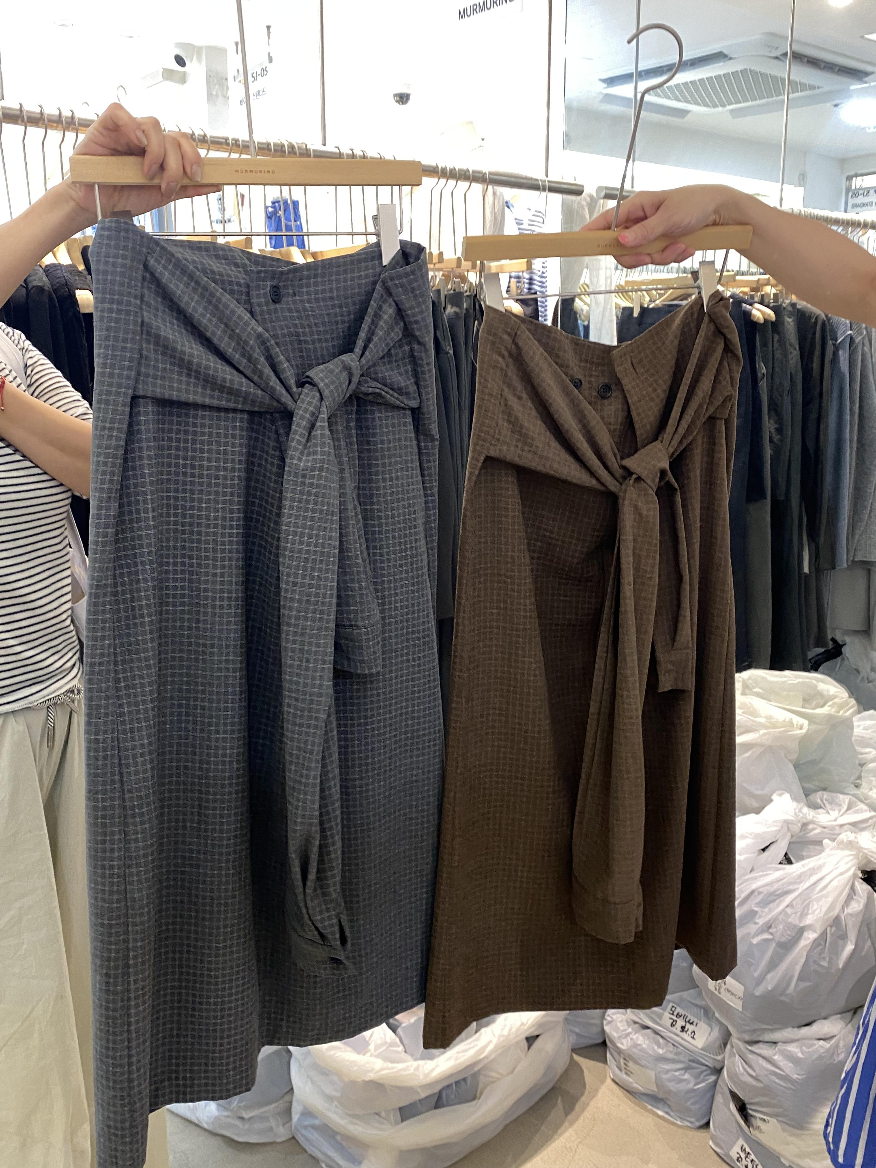 s16 綁帶設計格紋裙（2colors）