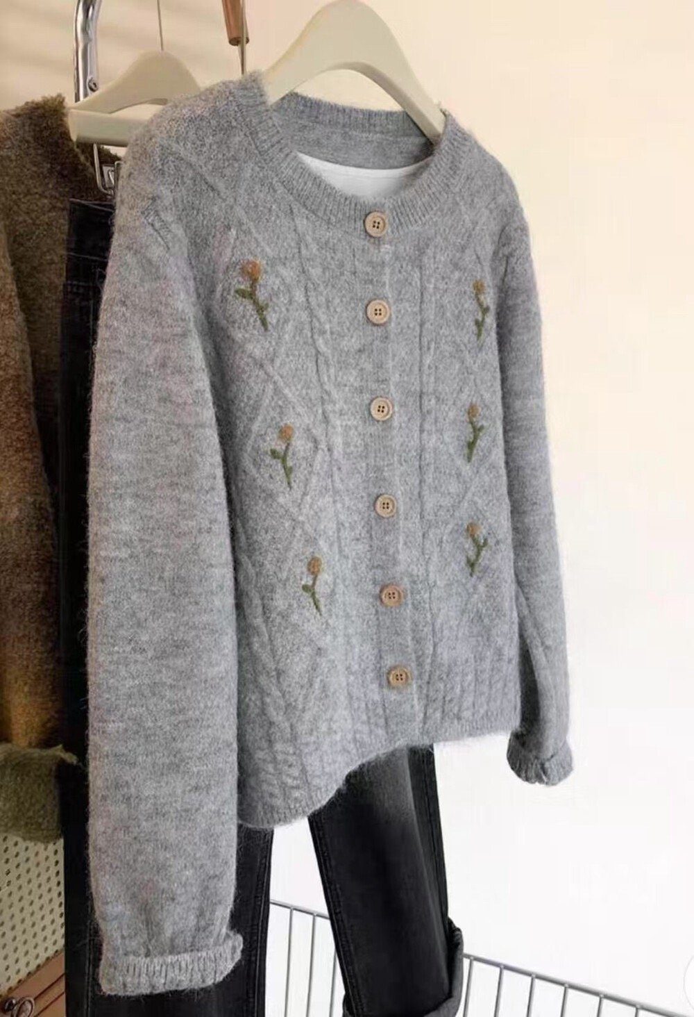 Gz40溫柔小花針織外套（2colors）