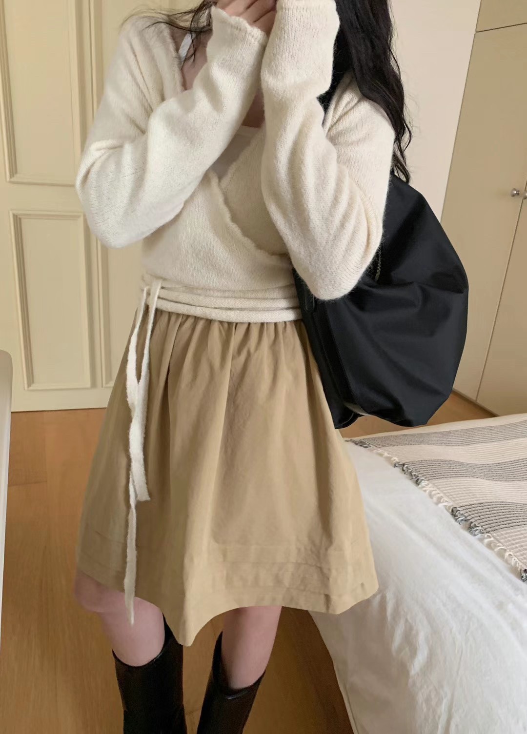 Aug22 鬆緊設計圓半裙