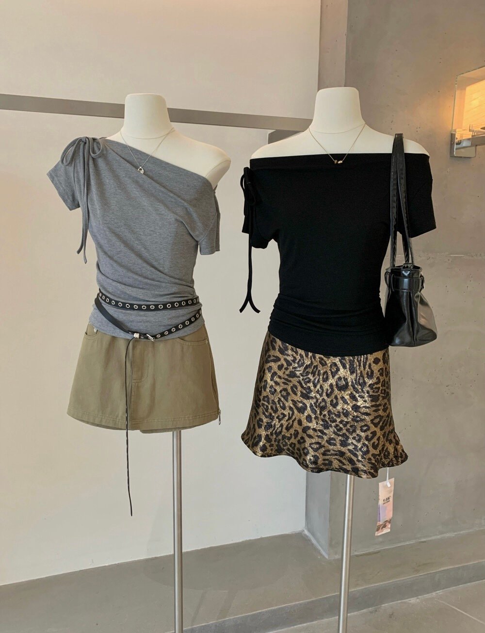 Gz71 斜肩一字領修身上衣（3colors）