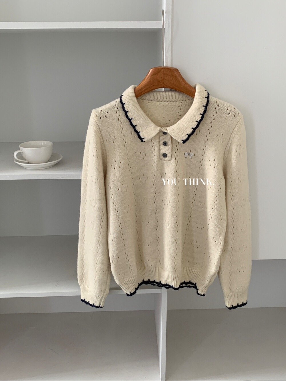 Gz27 甜美刺繡鏤空設計毛衣