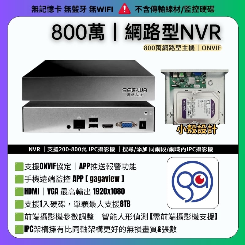 GA-NVR｜網路型主機｜800萬
