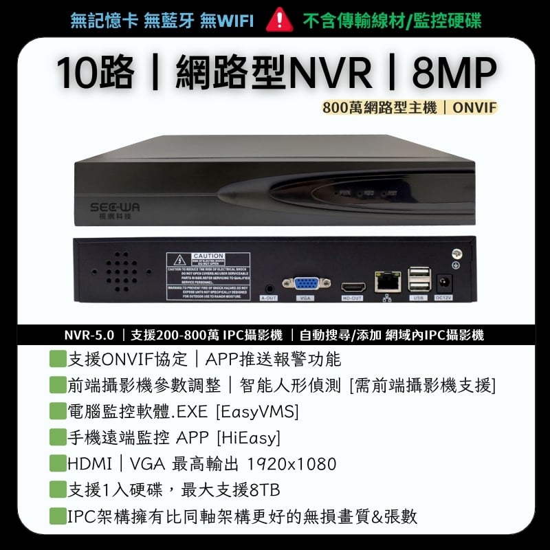 NVR 網路型主機｜800萬