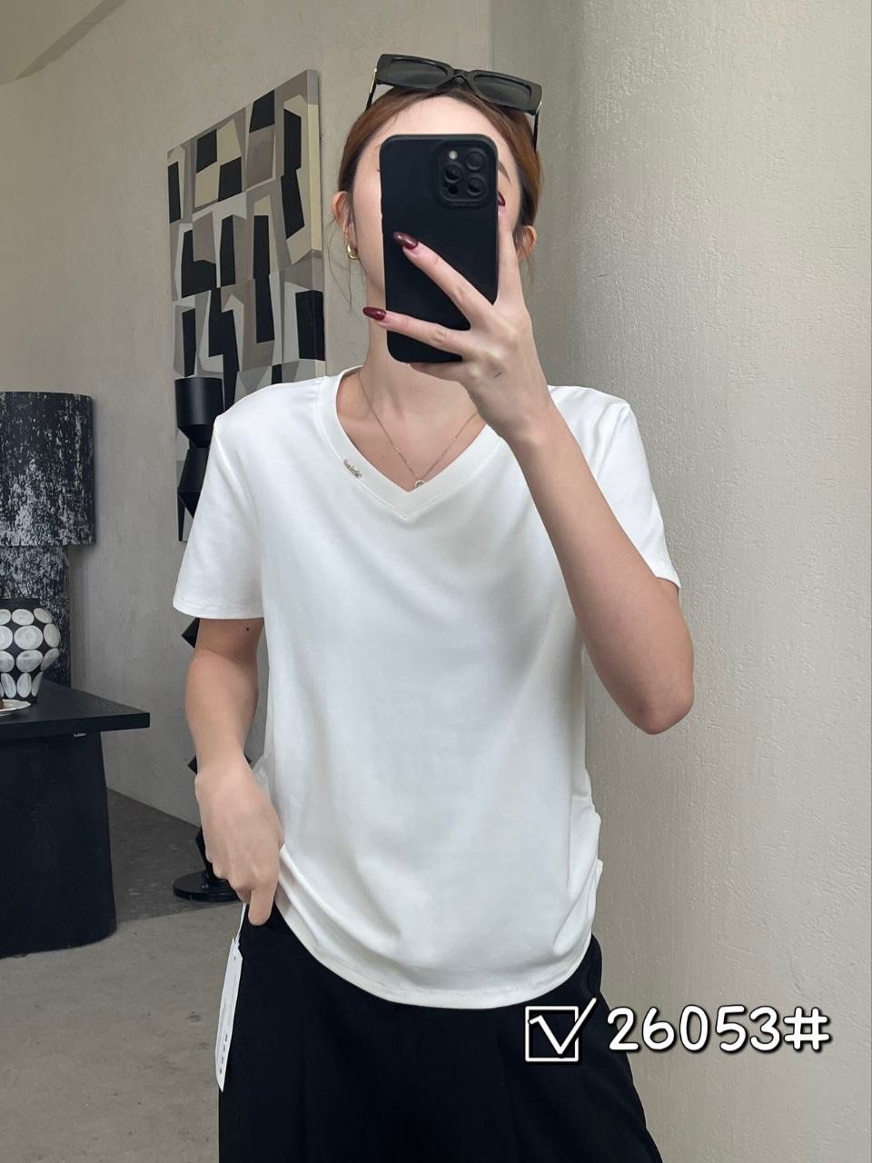🤍 Daily wear | 韓系V字簡約修身上衣