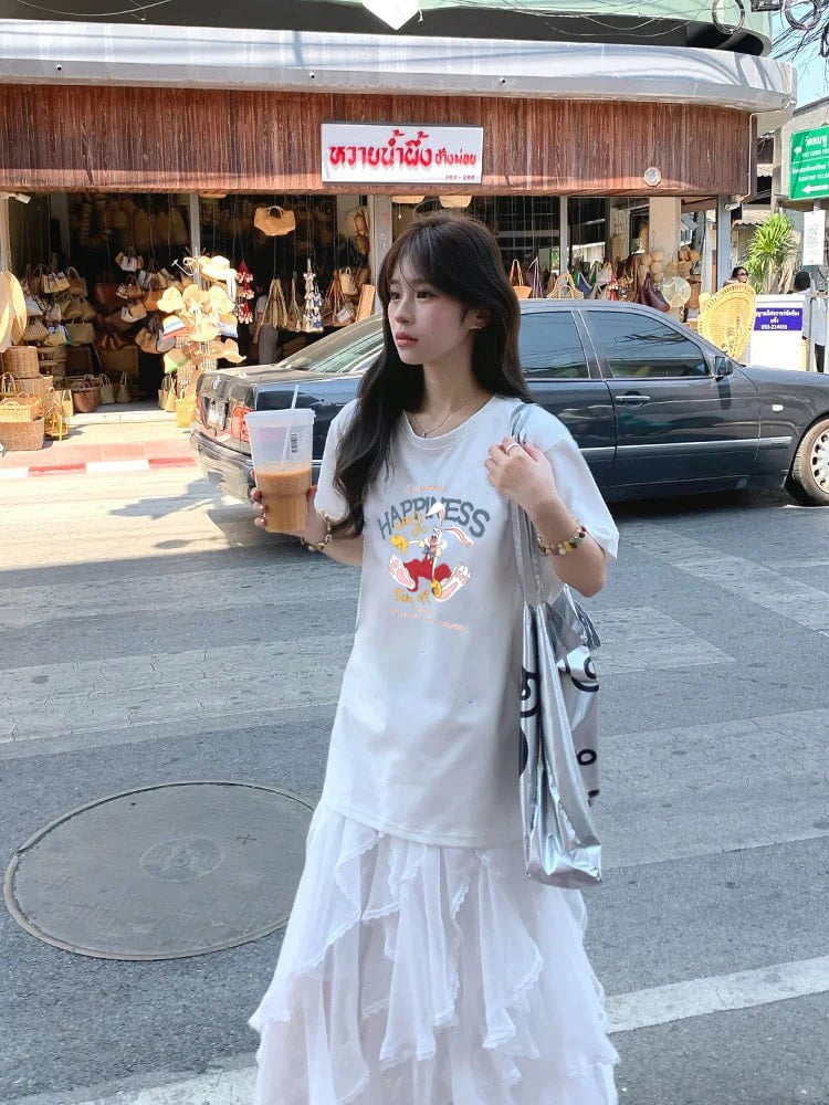 現貨 夏季韓系男女裝 T恤 兔子時鐘款