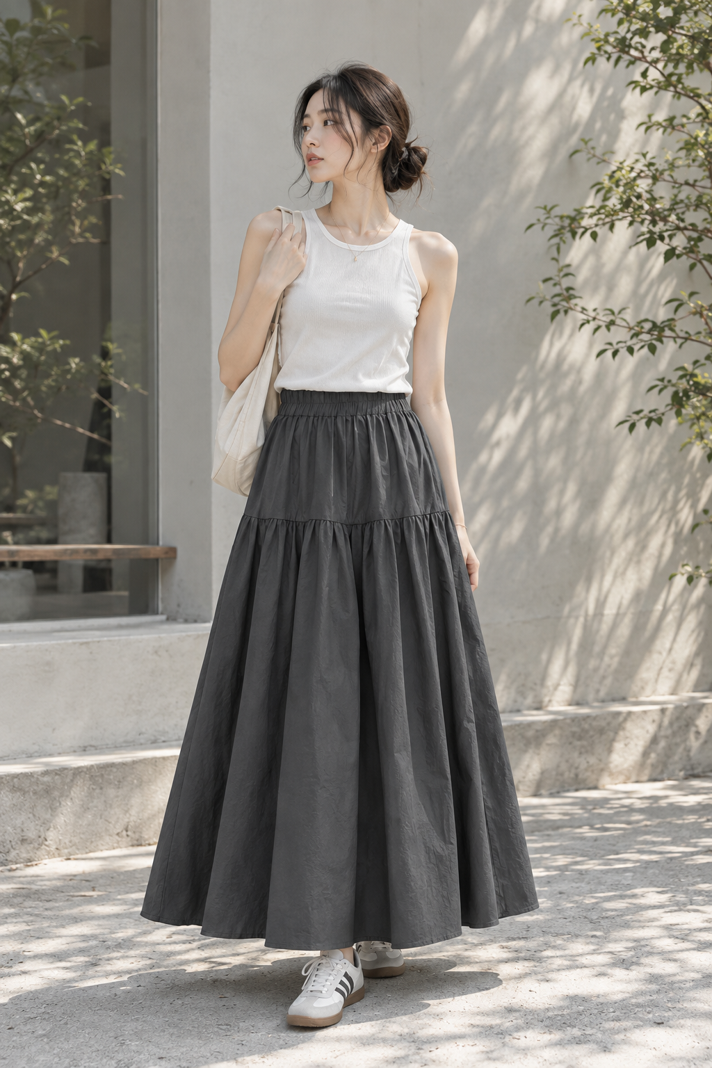 Lichieh Tiered Skirt｜日系 · 森系層次八分裙
