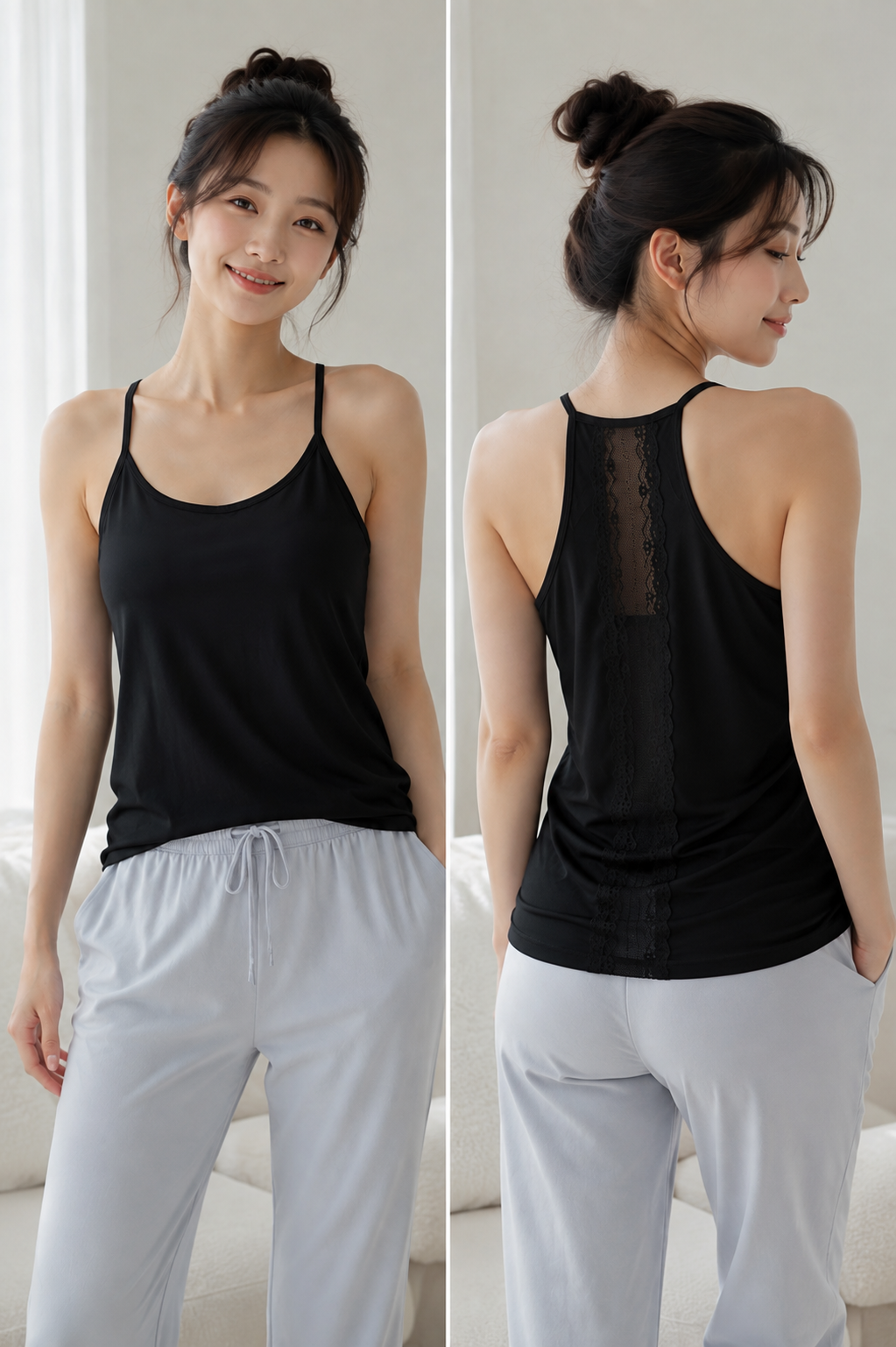 ❄️Soft Lace Tank | 柔霧帶罩杯蕾絲涼感美背背心✨