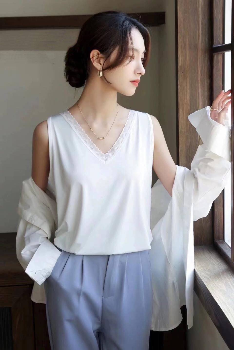 ❄️涼感冰絲V領背心｜夏日清涼必備 ❄️