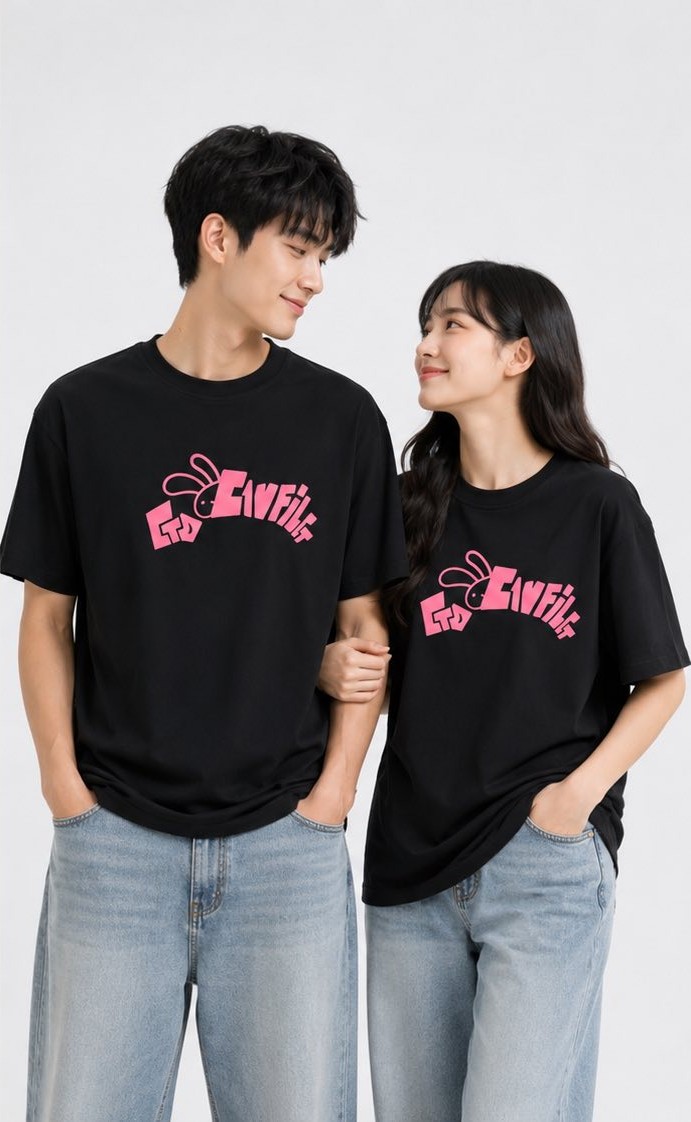 Evfile 塗鴉兔兔TEE 韓系情侶寬版上衣🐰 Evfile 塗鴉兔兔TEE 韓系情侶寬版上衣🐰