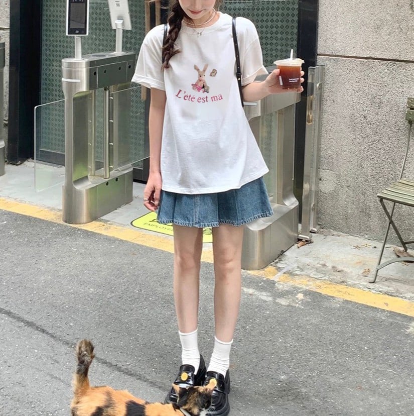 現貨 夏季韓系男女裝 T恤 兔子款
