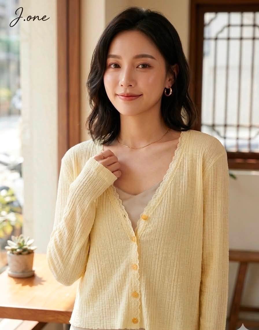 🌻花漾蕾絲針織小外套
