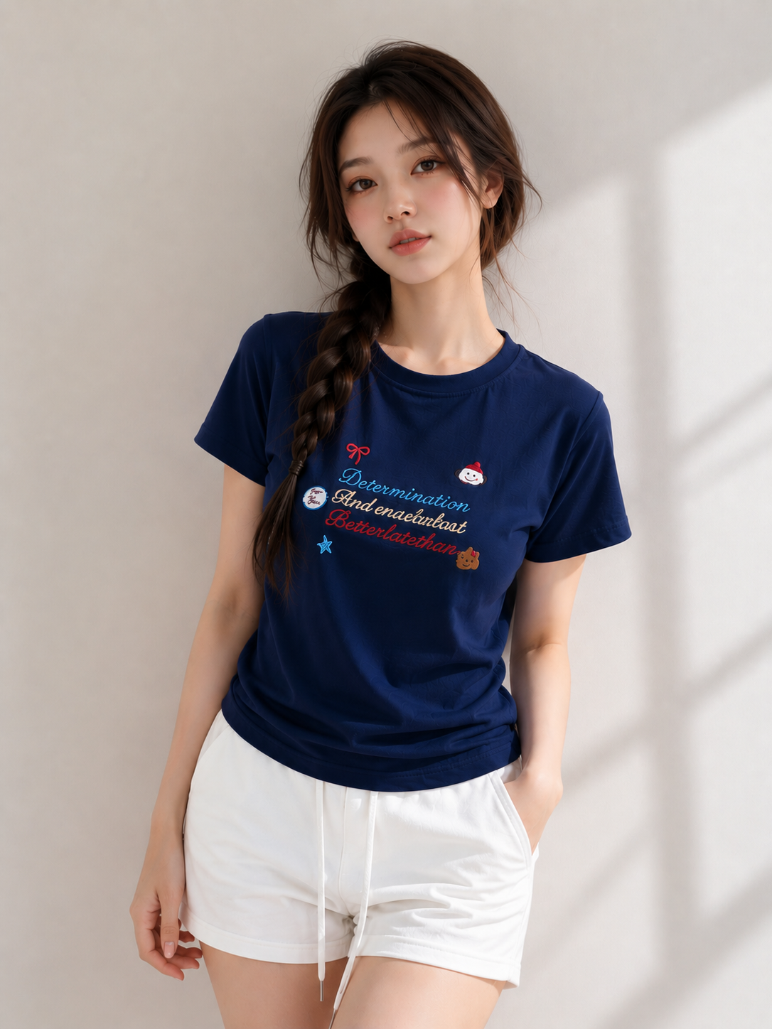 🤍 Daily wear | 韓系俏皮彈力螺紋棉上衣