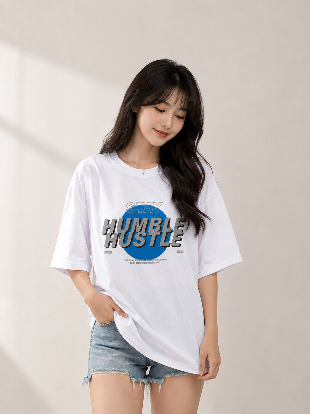 HUMBLE 藍調字母寬版TEE✨