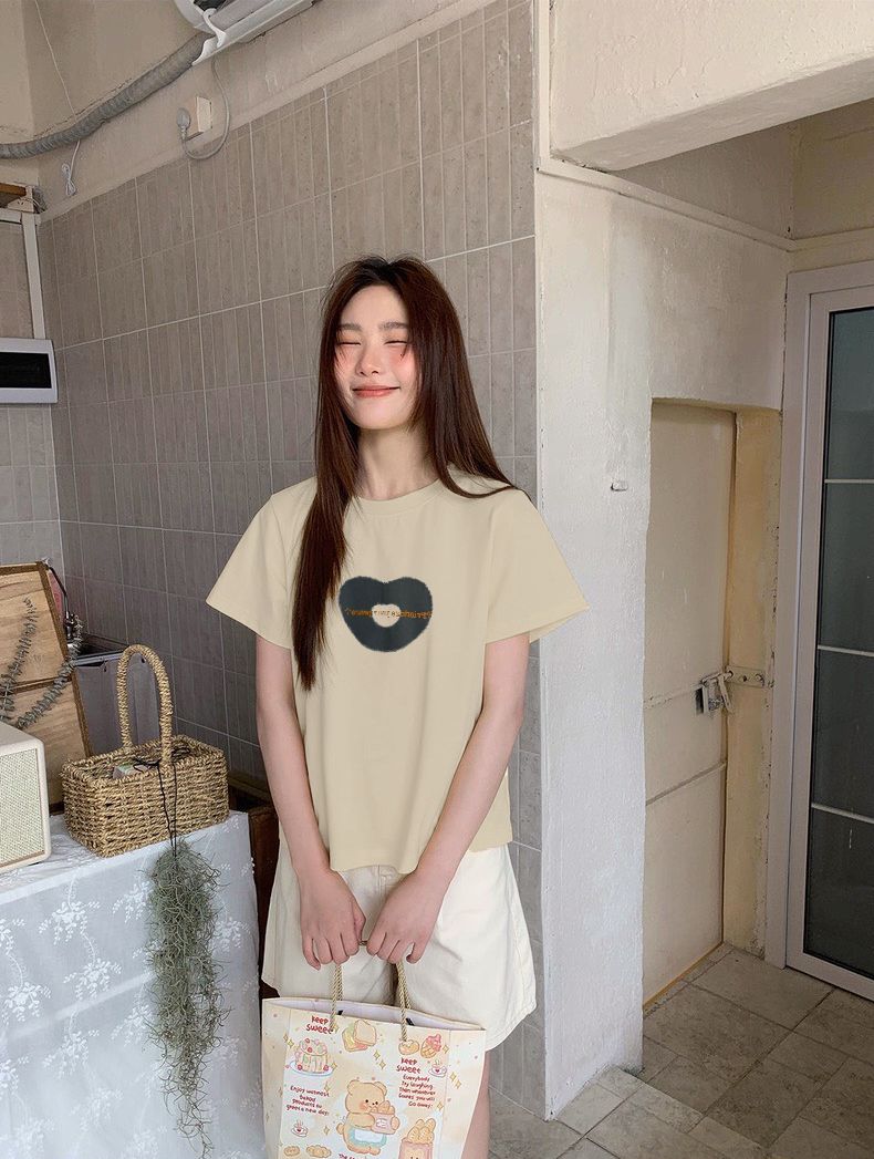 現貨 韓系夏季涼感簡約棉T 愛心款 男女裝 情侶裝