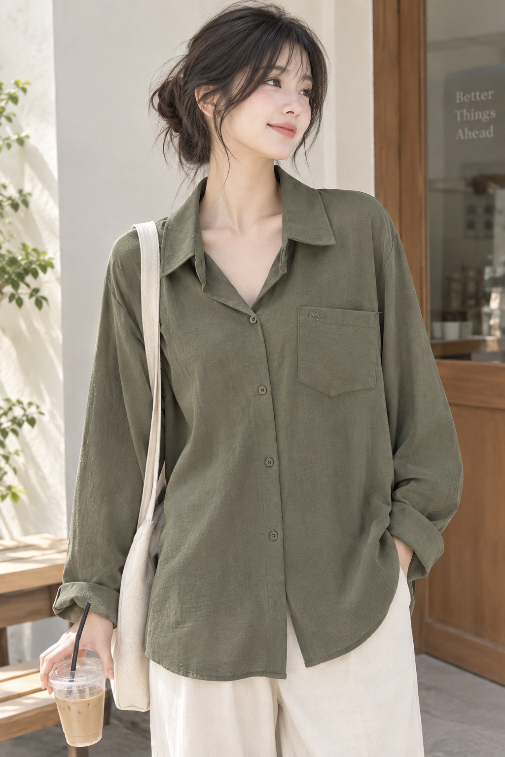 Lumi Linen Shirt｜日系 · 微光亞麻感寬鬆襯衫