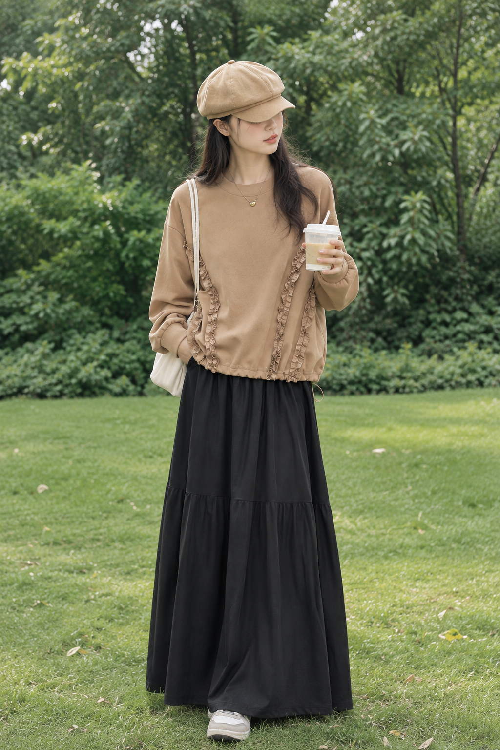 Ruffle Line Sweat｜日系 · 荷葉線條拼接上衣