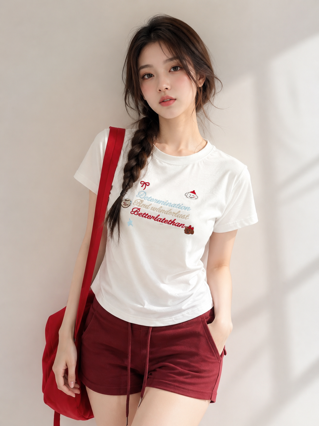🤍 Daily wear | 韓系俏皮彈力螺紋棉上衣