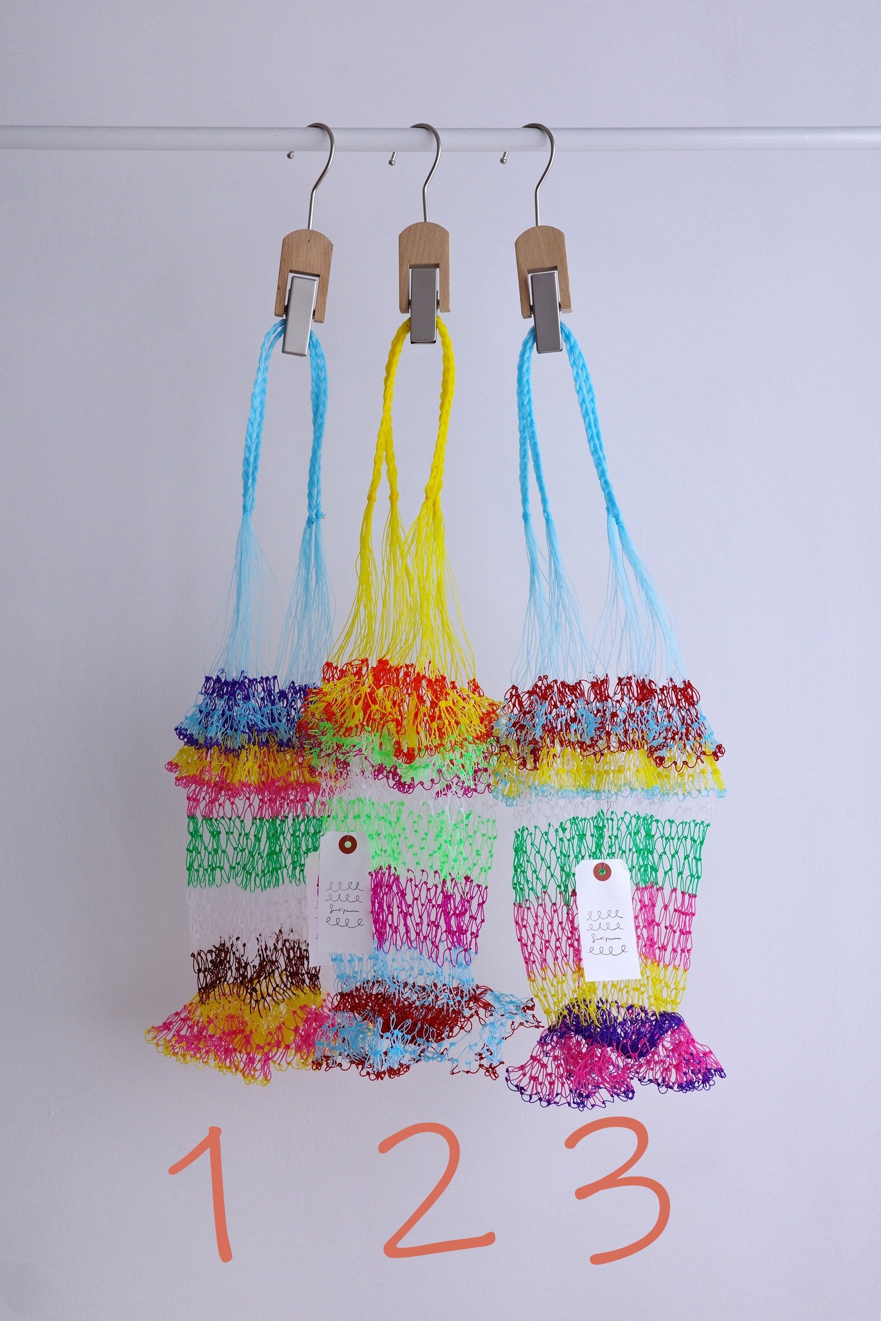 彩色魚網編織提袋