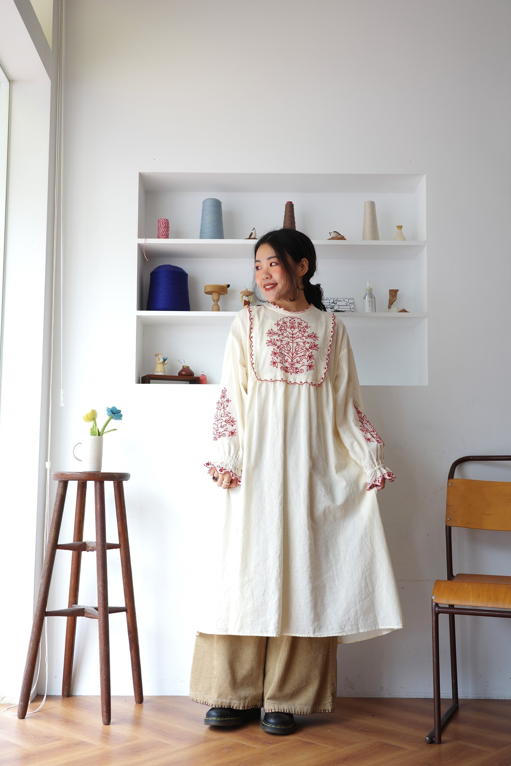 𓏭優雅花邊刺繡洋裝