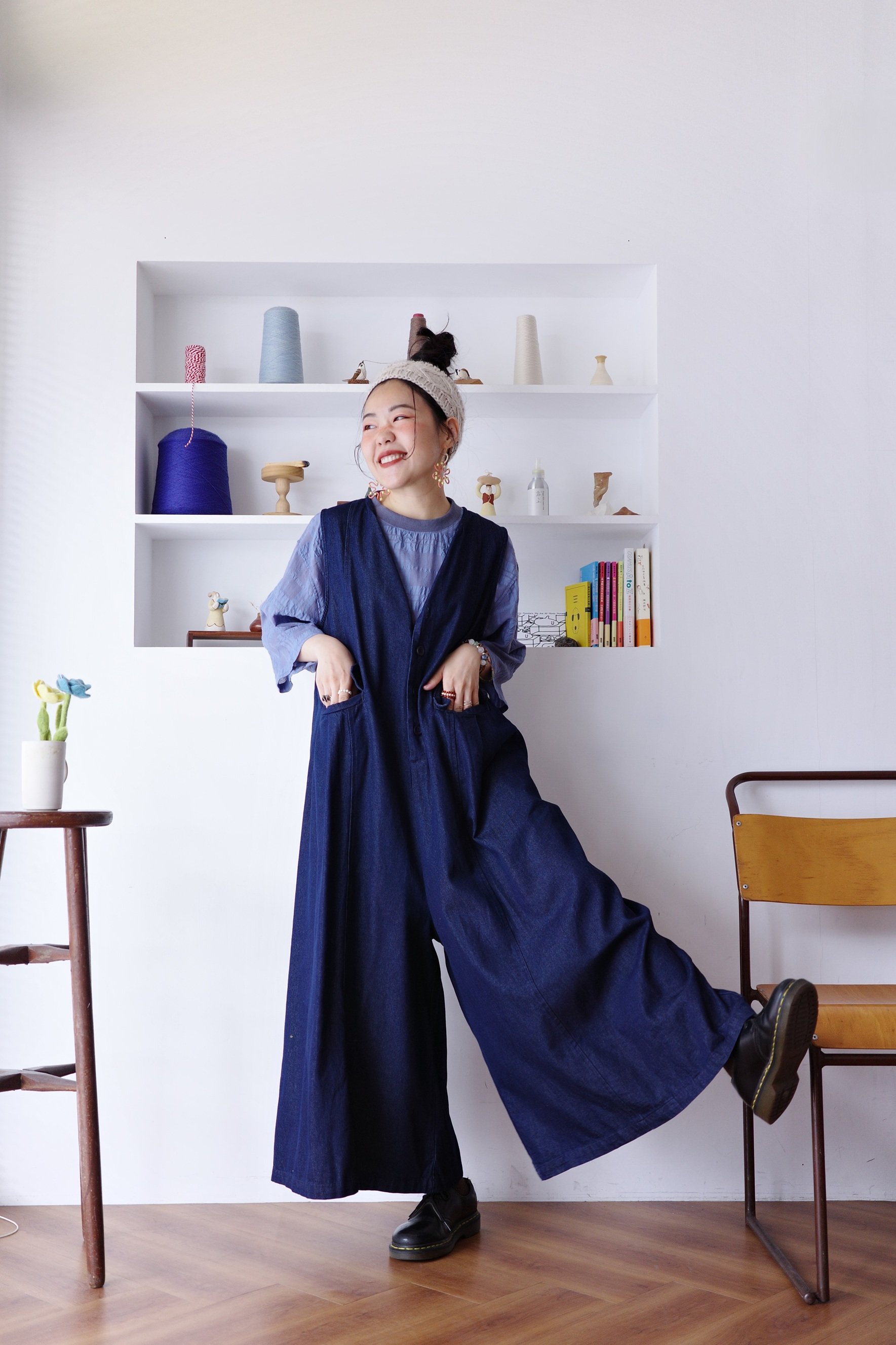 凹凸格織紋清透簡約上衣